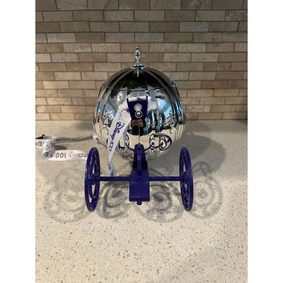 Disneyland parks 100 years Cinderella carriage popcorn bucket Disney 100 Silver - Picture 4 of 5